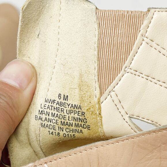 Nine West 6 Cream Natural Leather Fabeyana Ankle Wrap Peep Toe Heels Cut Out - Picture 13 of 15